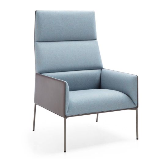 Cafe Lounge-Sessel CHIC AIR A10H mit 4-Fuß Metallgestell und Armlehnen