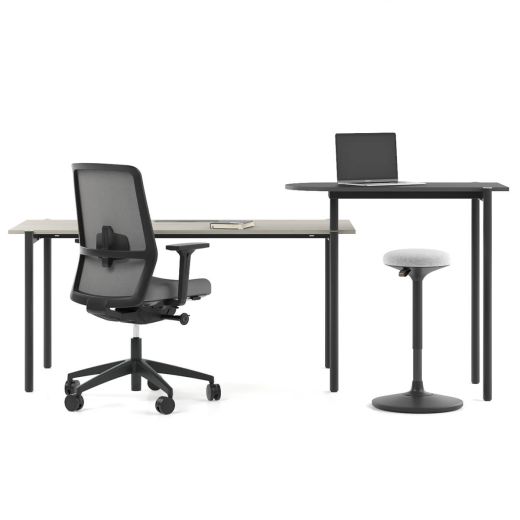 Design Schreibtisch Zedo mit Rundfuß