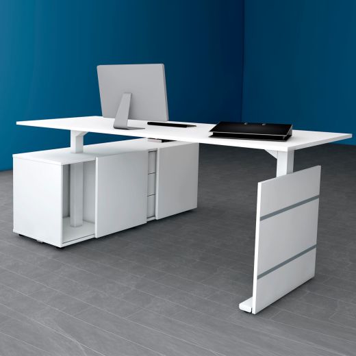 Höhenverstellbarer Schreibtisch Move-3 mit Sideboard