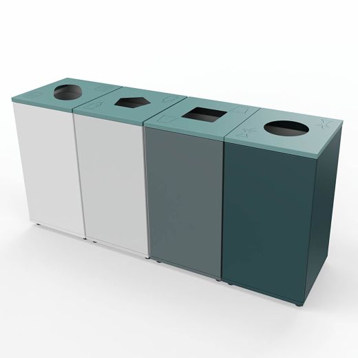 moderner Büro-Abfallbehälter für Papier, Glas, Bio, Restmüll